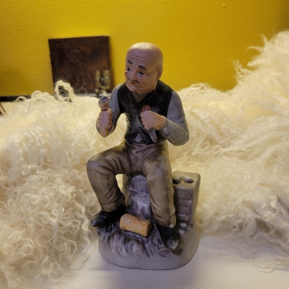 Vtg Old Man & Tools " Chiseled In Stone" Figurine - Picture 4 of 9